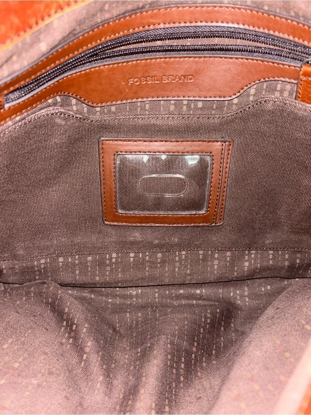 Fossil Leather Messenger Briefcase Work Laptop Bag